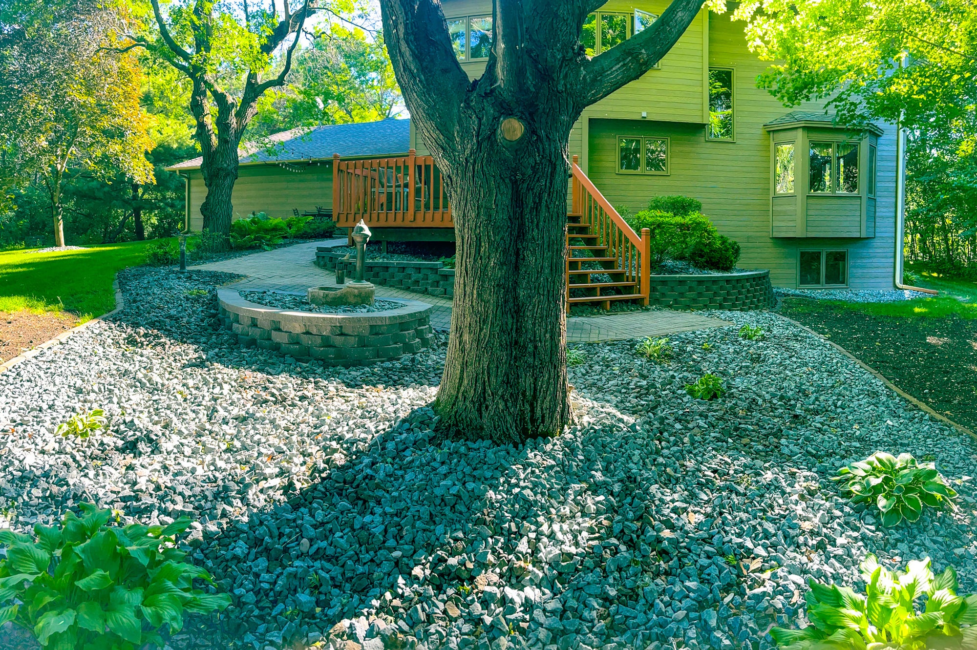 Backyard Restoration, Retaining Wall Rebuild, and Drainage Improvement in Elk River, MN | Elzo Landscape Project
