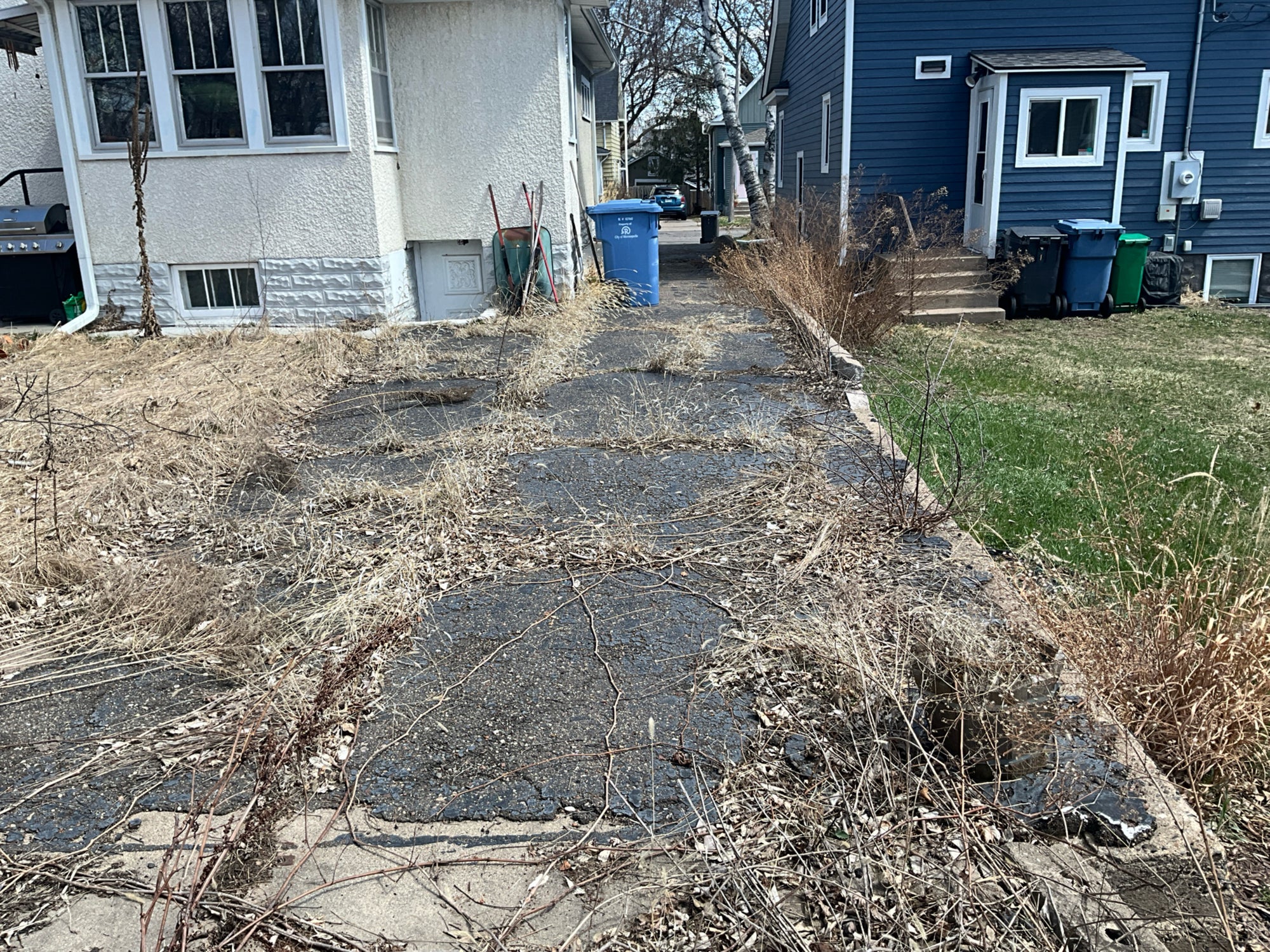 During: Driveway demolition and excavation phase in Bryn Mawr Minneapolis