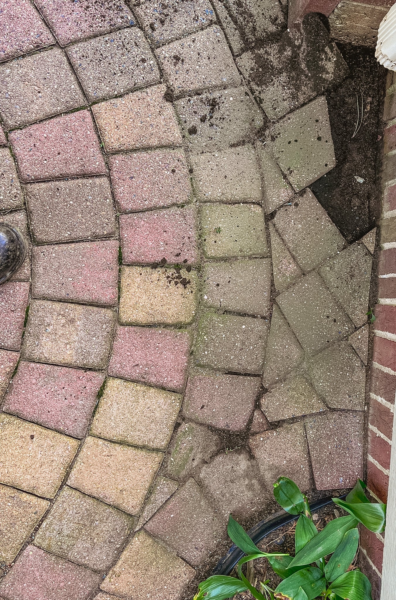 Pulling up old pavers to repair water pooling issue with catch basin installation Cedar Lake, Minneapolis
